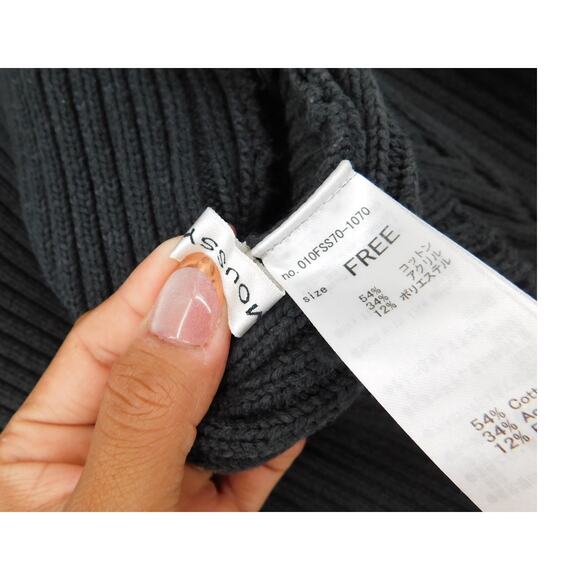 Moussy Dark Gray Ballero Micro Ribbed Knit Crop Cardigan Sweater Size One Size‎ - Picture 4 of 4